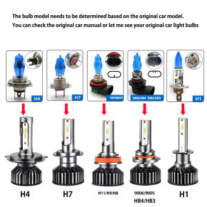 1 cặp bóng đèn Đèn pha LED CSP H4 H7 H8 H10 9012 H11 H27 9005 HB3 9006 HB4 H1 ánh sáng 3000K 4300K 6000K 8000K đèn sương mù LED 12000lm 110W 12V phổ thông