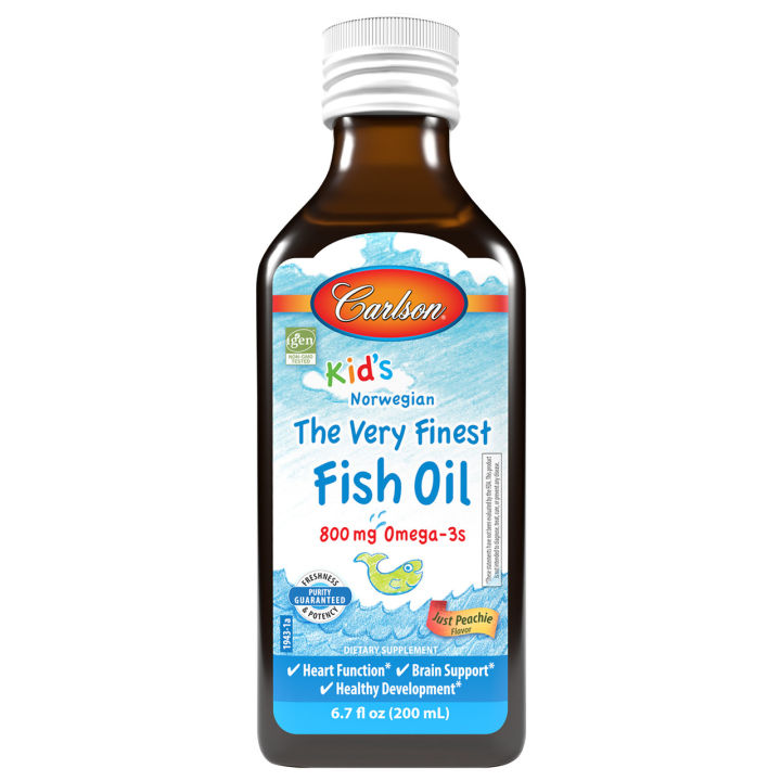 Carlson Kids The Very Finest Fish Oil 800mg Omega 3s Just Peachie