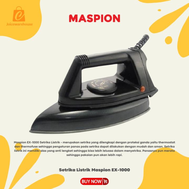 Setrika Listrik Maspion EX-1000 Lazada Indonesia
