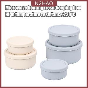 N2HAO 200 300 600ml Silicone Bento Hộp Ăn Trưa container không bị rò rỉ ăn trưa container bpa-miễn phí máy rửa chén an toàn