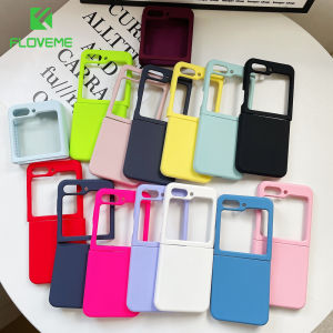 FLOVEME Business Liquid Silicone Frosted Folding Phone Case For Samsung Galaxy Z Flip 5 5G Pure Color Skin Feeling Matte Ultra Thin Slim Shockproof Back Cover For Galaxy Z Flip 5