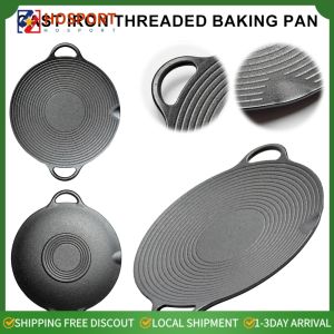 14.6 Inch Heavy Duty Cast Iron Griddle with Non Stick Finish for Camping and Outdoor Grilling