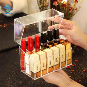 Khay đựng son mỹ phẩm có nắp đậy 18 ô