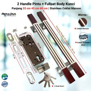 handle pintu rumah 1 set kunci panjang 33 cm 45 cm 60 cm / Gagang pintu rumah / Tarikan pintu rumah / Pegangan pintu rumah stainlees terbaru murah