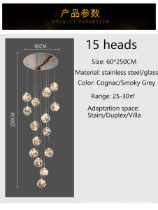 Modern Spiral Pendent Lights Living Room Villa Loft Chandeliers Long Dining Room Kitchen Glass Ball Stair Ceiling Pendent Lamp