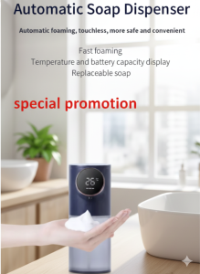 [SG Stock] Smart Automatic Soap Dispenser | 320ml Touchless Foaming | Digital Temperature Display | 1500mAh Rechargeable | 0.25s Instant Induction