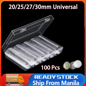 Coin Capsules 100pcs Transparent Plastic Coin Holder Coin Collecting Box Case For Coins Storage Capsules Protection Boxe Container 30mm