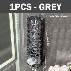 RakanKu MALAYSIA Elegant Wall Mounted Suction Cup Liquid Soap Dispenser No-Drill Bathroom Shower Gel Shampoo Refill Dispenser Botol Sabun 皂液器