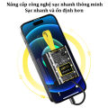 (Chính Hãng 2023) Pin sạc dự phòng trong suốt 20000 mah, 3 đầu dây hỗ trợ sạc cực nhanh, Cục pin màn hình tích hợp đèn Led hiển thị % pin nhỏ gọn, tương thích các dòng máy, powerbank. 