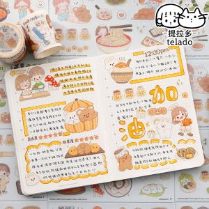 Cuộn WashiTape TELADO dễ thương trang trí sổ tay đồ chơi hình dán bản to xinh xắn giấy washi họa tiết Tirado cute Túi sticker cute
