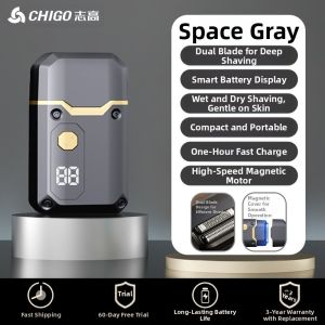 FCChigo Electric Shaving Razor for Men with Oscillating Blades Water-Resistant and Portable