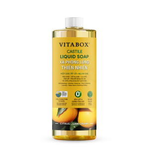 Xà phòng lỏng Thiên Nhiên Đa năng VITABOX Castile Liquid Soap Citrus lau bếp sàn nhà giặt đồ rửa chén bình sữa