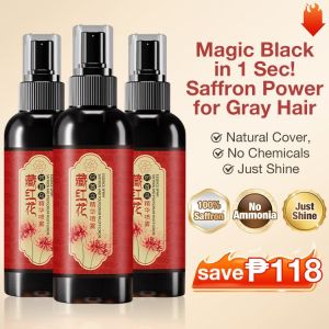 [Buy 2 Get 1] Herbal Saffron Hair Blackening Spray 300ml Essence Spray Gray Cure White Hair Spray