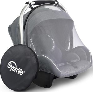 Mosquito Net for Baby Car Seats – Infant Car Seat Insect Mesh Net with Zipper - Universal Fit Premium Quality: Machine Washable - Gray