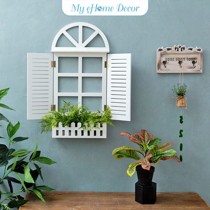 Mediterranean style fake window rack nail shop wall creative hanging
