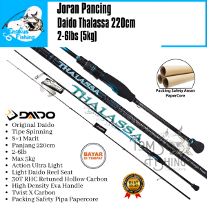 Joran Pancing UL Daido Thalassa 198cm / 220cm Spinning Ultra Light Carbon Murah - Engkus Fishing