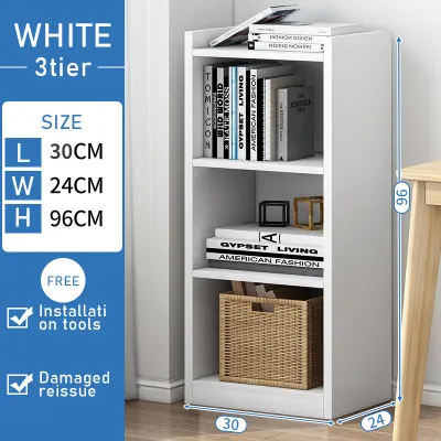 STON 6/5/4/3 Tier Bookshelf Display Shelf Storage Rack Rak Kabinet Murah Wood Shelf Simple Narrow Slit Bookcase 书柜