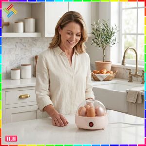 Electric Egg Boiler 160W 220V Compact Design 6 Egg Capacity Anti-Dry Burn Function Multi-Use Egg Steamer for Kitchen