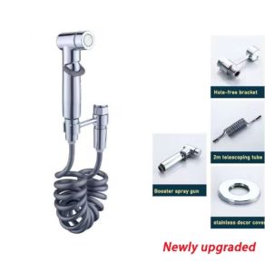 Ready Stock gun gray Stainless Steel Bidet Sprayer Set Sanitary flusher