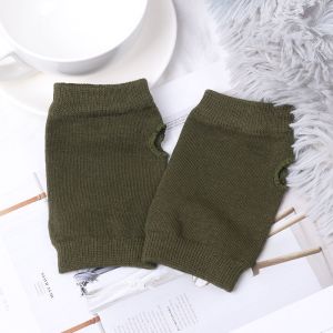 RANG Fashion Wool Winter Autumn Warm Knitted Wool Glove Wrist Gloves Exposed Finger Half Mitten