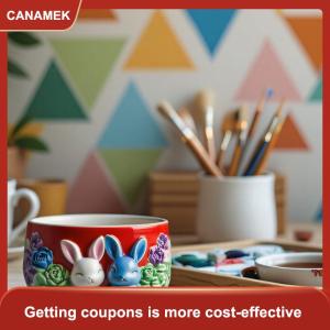 【CANAMEK】 Đáng yêu Bunny Flower Pattern Silicone khuôn nến hương liệu cốc hoa nồi thạch cao khuôn DIY Craft khuôn tái sử dụng công cụ thủ công