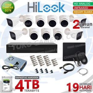 PAKET CCTV HILOOK 2MP 16 CHANNEL 11CAMERA AUDIO