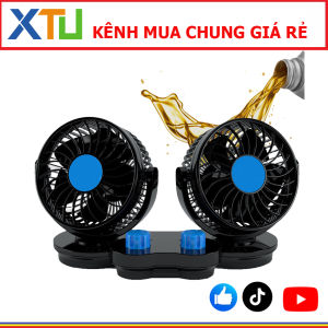 [Kênh XTU trợ giá]Quạt đôi với 2 công tắc điều khiển riêng biệt xoay 360 độ sử dụng nguồn 12V/24V sử dụng công nghệ lốc xoáy mới Tough Blade