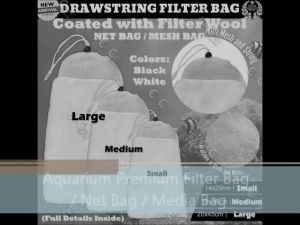 3pcs Drawstring Filter Mesh Bag Aquarium Nylon Fine for Fish Tank Filter Media