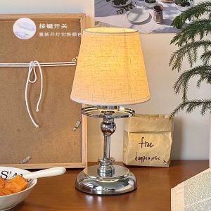 Tri color warm desk lamp bedroom bedside lamp American retro warm French Bauhaus decorative lamp