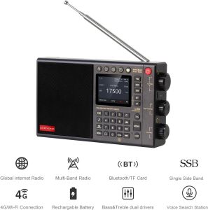 New Chaoyuan Lc90 All-Wave Band Internet Radio Ips Screen With Knob English Version Bluetooth Speakers Portable Voice Control