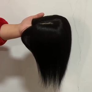 Black Net Splicing Insta-Worthy 100% Real Human Hair Boost Volume of Hair Seamless Natural Black and Dark Brown Topper Cover Thin or White Hair Light Breathable Base for Confidence For Women