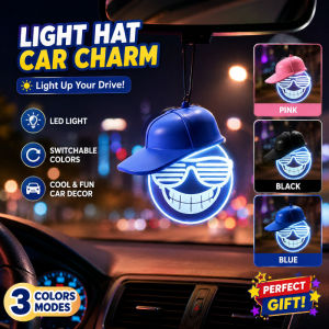 Hat Face Luminous Light Bulb Rearview Mirror Pendant Car Ambient Light Vintage Hanging Ornament
