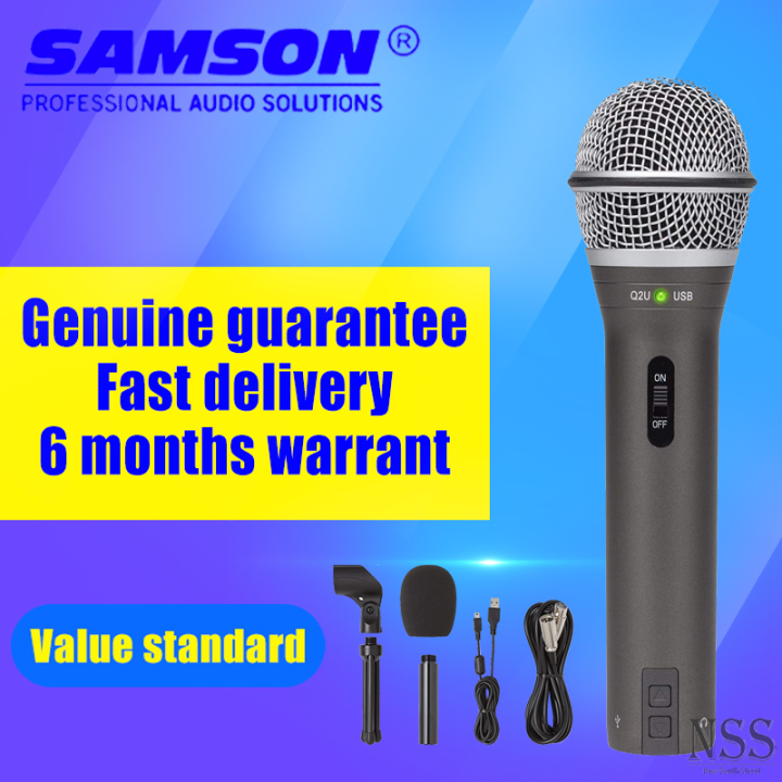 Samson Q2U USB / XLR Dynamic Microphone Recording and Podcasting Pack with  Accessories