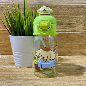 BOTOL MINUM ANAK KARAKTER BOTOL MINUM ANAK KARAKTER  MELODY KUROMI POMPOM TALI PANJANG 570ML HX 3057