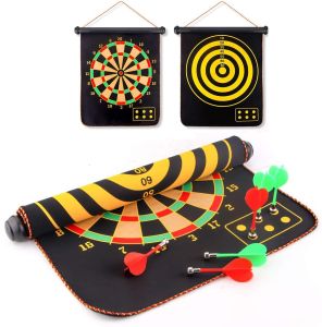MAGNET DART GAME DART BOARD FOR ADULTS KIDS Safe Dart Magnetic Double-sided Darts Board 6Pcs Dart