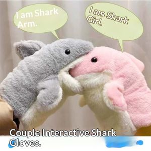 Terrafluxus Rối tay Cá Mập tương tác dễ thương cho các cặp vợ chồng thú nhồi bông có miệng và cánh tay di chuyển hoàn hảo cho trẻ em và chơi vui vẻ