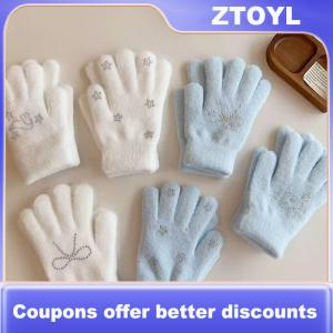 【ZTOYL】 ถุงมือผ้าพลัฌน่ารักสำหรับผู้หญิงถุงมือปั่นจักรยานกลางแจ้งให้ความอบอุ่นในฤดูหนาวของขวัญที่สมบูรณ์แบบสำหรับเธอ