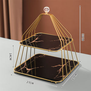 Cake Tray Stand for Party 2 Layers Metal Iron Cake Stand Wedding Cake Plate Stand Cake Display Stand Food Display Tray Birthday Party Decoration for Wedding Birthday Party Kitchen