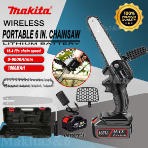 MAKITA electric chainsaw japan Wood Cutting Saw Blade Cordless Electric Chainsaw 6inch Shears Rechargeable Handheld Pruning Wood Saw Garden Tool
