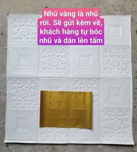 Combo 50 Tấm Xốp Dán Tường Hoa Văn Kèm Các Màu Nhũ Tự Dán Khổ Lớn 70x70CM