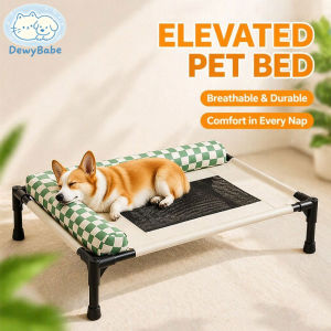 DewyBabe Elevated Pet Bed Breathable Cat Dog Bed Moisture-proof Detachable Pet Supplies Kucing Anjing