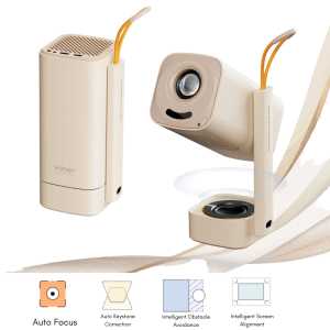 Yaber T1 Pro Portable Projector 1080P – WiFi 6 8W Turbo Sonic Speaker 180° Gimbal Stand Netflix Licensed Auto Focus/Keystone