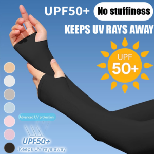 UPF 50+ Invisible Sunscreen Seamless Ice Sleeves UV Resistant Cooling Cuff Sunscreen Ice Sleeves 隐形冰袖