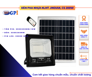 (HCM) ĐÈN PHA JINDIAN CÔNG SUẤT 200W JD-T200  CÓ ĐÈN BÁO DUNG LƯỢNG PIN BAO SÁNG CẢ ĐÊM