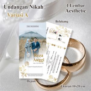(50pcs) Undangan Pernikahan 1 Lembar Aesthetic (TB H)