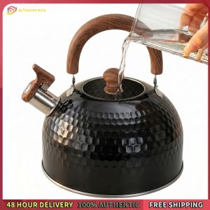 Winnereco Stainless Steel Whistling Kettles Teapot with Anti-hot Handle Hot Water Boiling Pots Whistling Tea Kettle for Tea Coffee Milk