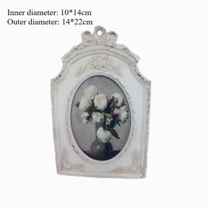 Sacesr Retro Photo Frame European American Nordic Country Resin Photo Frame Classical Old 6-inch Oval Wall-mounted Photo Frame 7M5T2