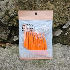 Set 10 bàn chải kẽ vệ sinh răng niềng Korona tăm nha khoa bàn chải kẽ răng vệ sinh răng miệng chữ L