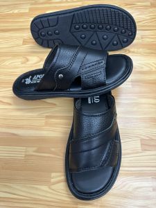 dép da nam dép quai ngan nam chất liệu quai da thật da mềm mang êm chân đế lót da mềm mang êm chân siêu bền đế cao 3 cm size 39 đến 43.