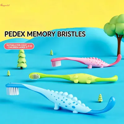 Cute Dinosaur Cartoon Toothbrush for Kids 3-12 Years - Soft Bristles Children Toothbrush